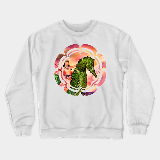 giant seahorse retro comic vintage Crewneck Sweatshirt by REVISTANGO